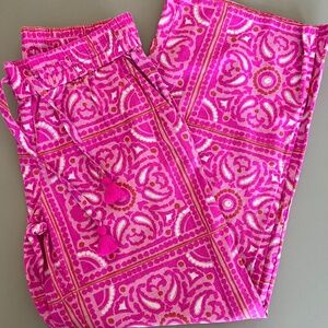 Wide Leg Pink Linen Vineyard Vines Pants